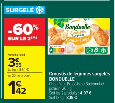 Croustis de légumes surgelés BONDUELLE