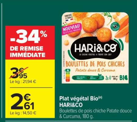 Plat végétal Bio HARI&CO