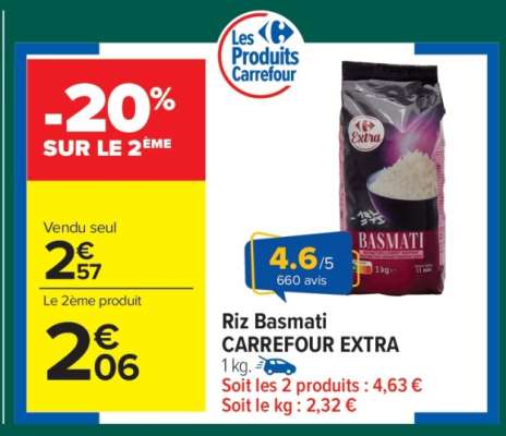 Riz Basmati CARREFOUR EXTRA
