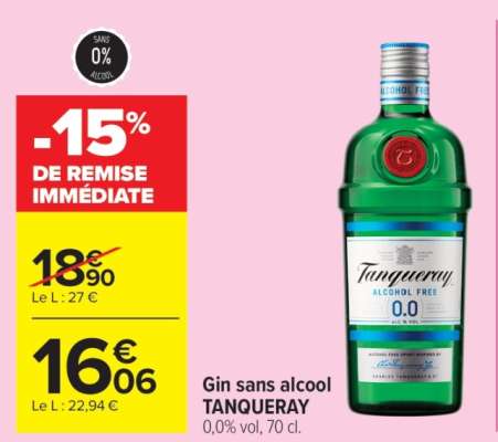 Gin sans alcool TANQUERAY