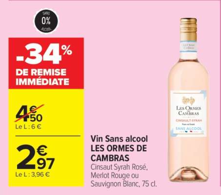 Vin Sans alcool LES ORMES DE CAMBRAS