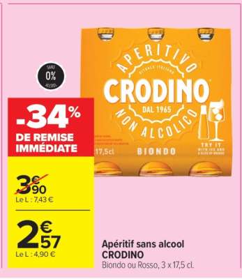 Apéritif sans alcool CRODINO
