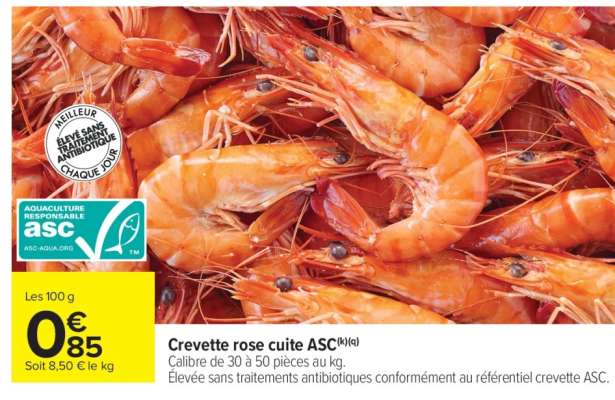 Crevette rose cuite ASC
