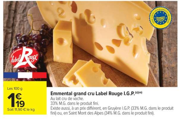 Emmental Grand Cru Label Rouge I.G.P.