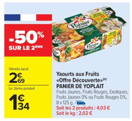 Yaourts aux fruits «Offre découverte» PANIER DE YOPLAIT
