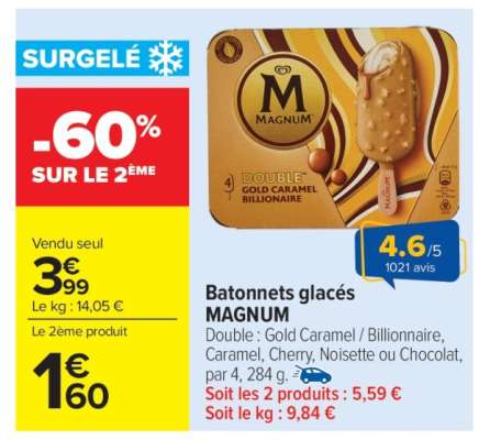 BÂTONNETS GLACÉS MAGNUM