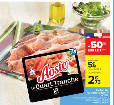 Jambon Cru Le Quart Tranché Aoste