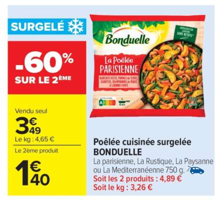 Poêlée cuisinée surgelée BONDUELLE