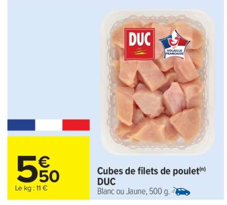 Cubes De Filets De Poulet Duc
