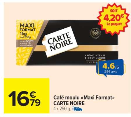 Café moulu «Maxi format» CARTE NOIRE