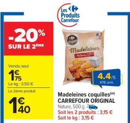 Madeleines coquilles CARREFOUR ORIGINAL