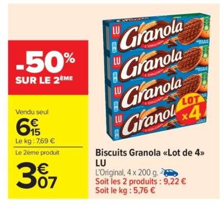 Biscuits Granola «Lot de 4» LU