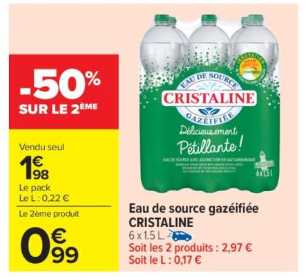 Eau de Source Gazéifiée 'Cristaline'
