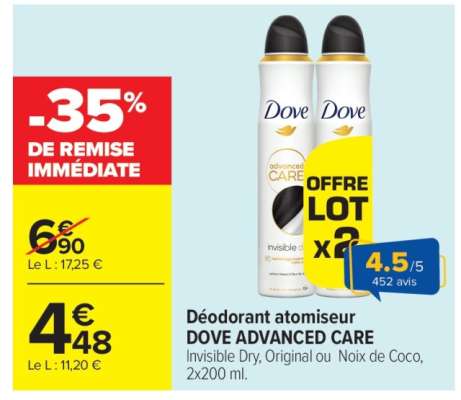 DOVE ADVANCED CARE Déodorant atomiseur