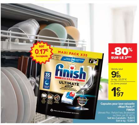 Capsules pour lave-vaisselle «Maxi Pack» FINISH