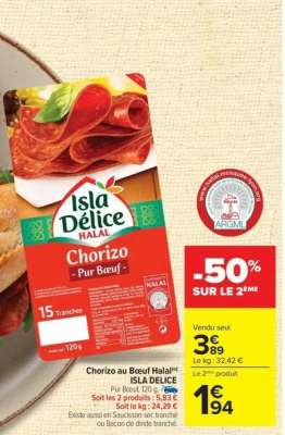 Chorizo au Boeuf Halal Isla Délice