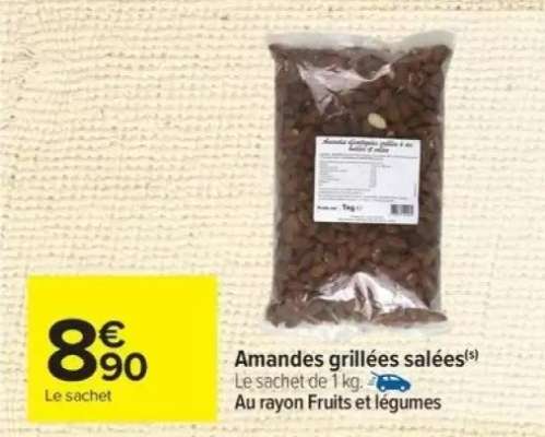Amandes grillées salées