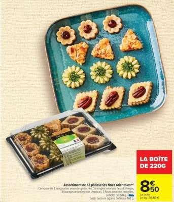 Assortiment de 12 pâtisseries fines orientales