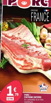 Porc : poitrine entière