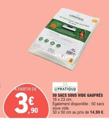 50 SACS SOUS-VIDE GAUFRÉS