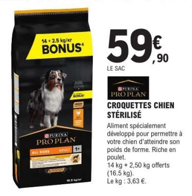 CROQUETTES CHIEN STÉRILISÉ