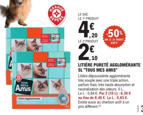 LITIÈRE PURETÉ AGGLOMÉRANTE 5L "TOUS MES AMIS"