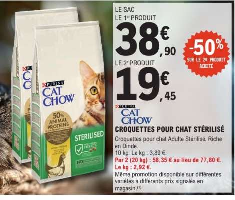 PURINA CAT CHOW CROQUETTES POUR CHAT STÉRILISÉ