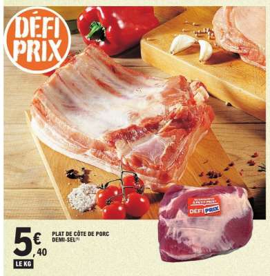 Plat de côte de porc demi-sel