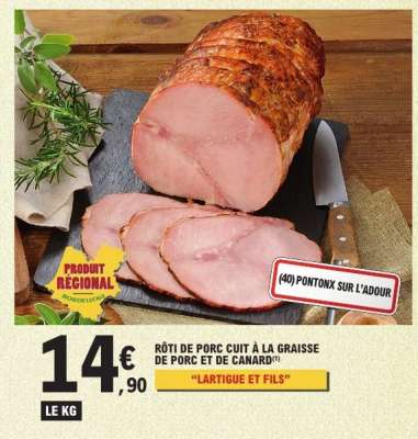 Rôti de porc cuit à la graisse de porc et de canard