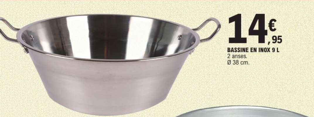 BASSINE EN INOX 9 L