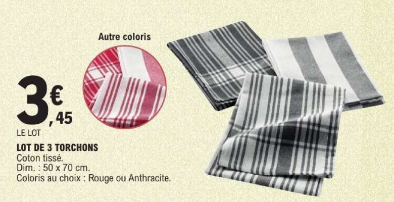 Lot De 3 Torchons