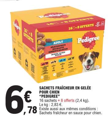 SACHETS FRAÎCHEUR EN GELÉE POUR CHIEN “PEDIGREE”