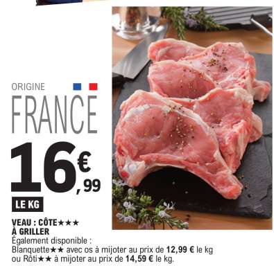 VEAU : COTE A GRILLER