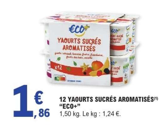 12 YAOURTS SUCRÉS AROMATISÉS “ECO+”