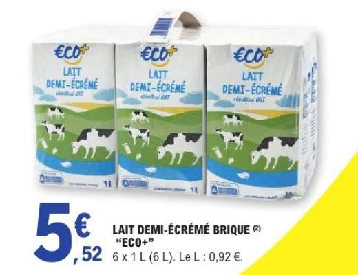 LAIT DEMI-ÉCRÉMÉ BRIQUE "ECO+"