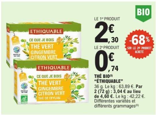 THÉ BIO "ETHIQUABLE"