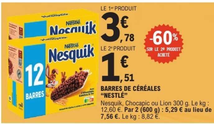 BARRES DE CÉRÉALES NESTLE