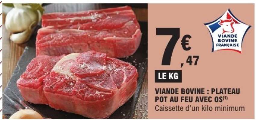 Viande Bovine : Plateau Pot au Feu avec Os