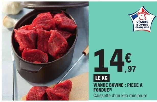 Viande bovine : pièce à fondue