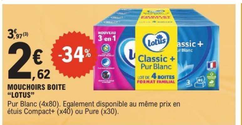 MOUCHOIRS BOÎTE “LOTUS”