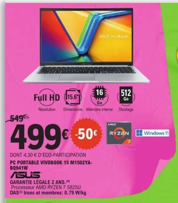 PC PORTABLE VIVOBOOK 15 M1502YA-BQ941W