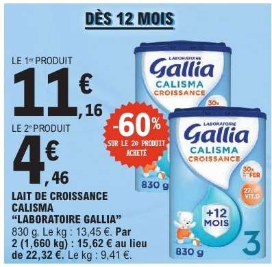 Lait de Croissance Calisma 'Laboratoire Gallia'