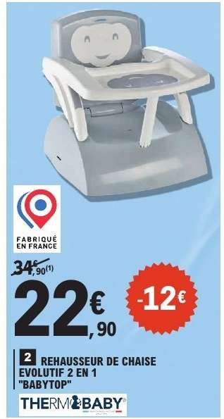REHAUSSEUR DE CHAISE EVOLUTIF 2 EN 1 "BABYTOP"