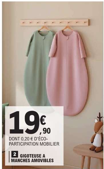 Gigoteuse à manches amovibles