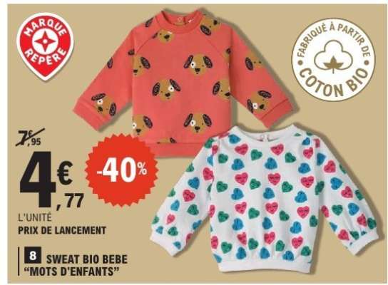 SWEAT BIO BEBE “MOTS D'ENFANTS”