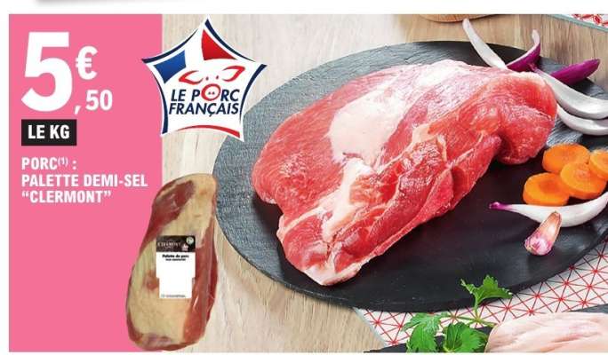 PORC : PALETTE DEMI-SEL 'CLERMONT'