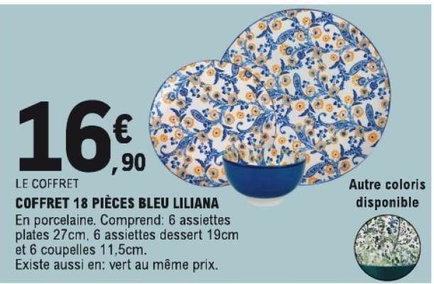 COFFRET 18 PIÈCES BLEU LILIANA