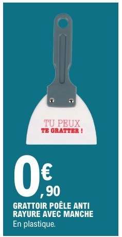 GRATTOIR POÊLE ANTI RAYURE AVEC MANCHE