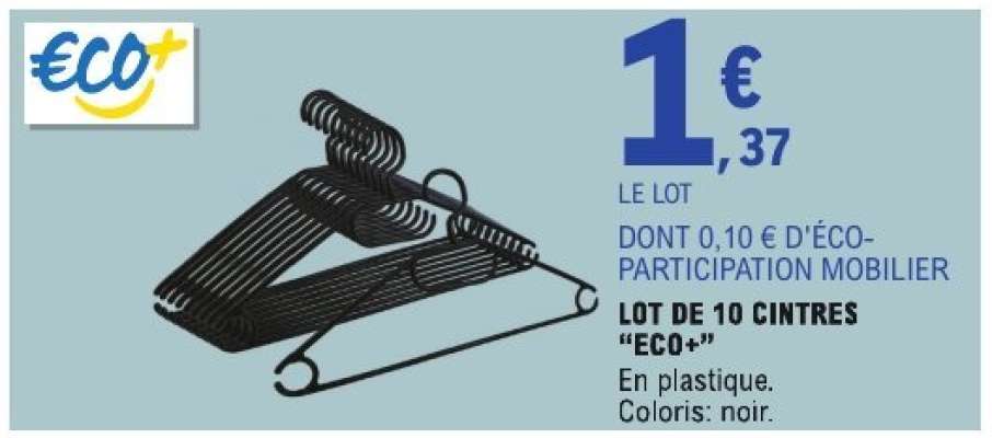 LOT DE 10 CINTRES "ECO+"
