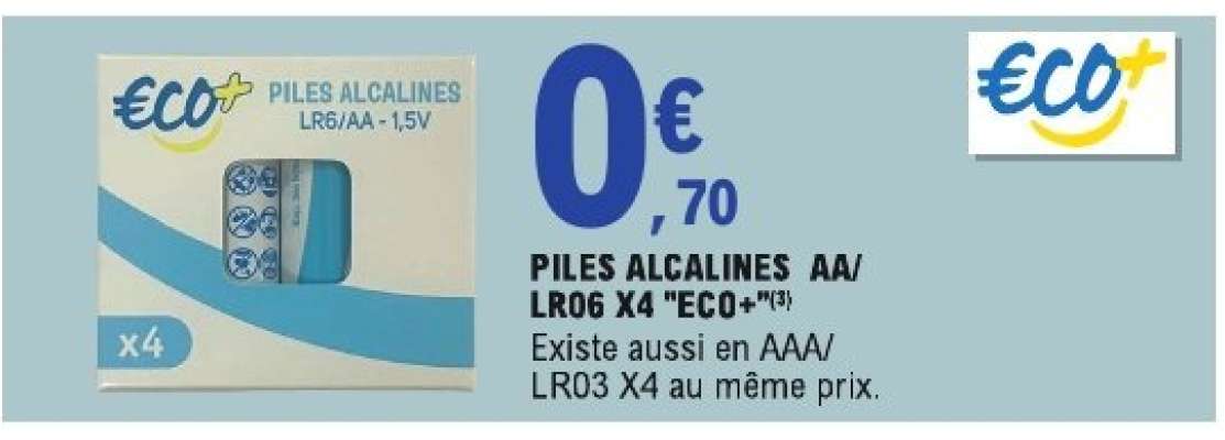 PILES ALCALINES AA/LR06 X4 "ECO+"